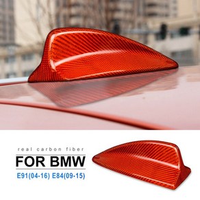 bmw e91 용 335i 320d 330i 320i 325i 325d 33d x1 e84 악세사리 카본 안테나 커버 트림, 레드 탄소 섬유