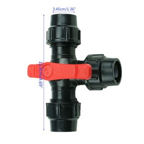 호환 PE 3 방향 빠른 연결 밸브 플라스틱 T 형 내경 20/25/32mm, [06] Black C, 02 3