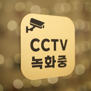 [코인포토] cctv 녹화중 작동중 촬영중 안내판 씨씨티비 표지판, 1개, 골드색상 정사각형