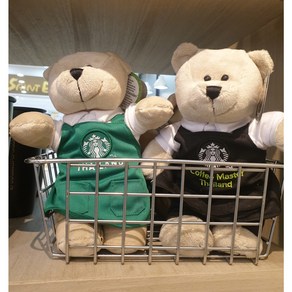 {스타벅스곰돌이 } / Thailand Stabuck Baista Teddy Bea / (곰인형) 2가지색상중 택일-초록색 검정색, 검정색 곰, 1개, 20cm