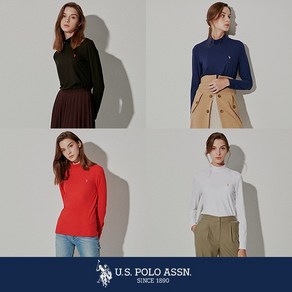 [U.S. POLO ASSN.] USPA 여성 화이트라벨 양기모 모크넥