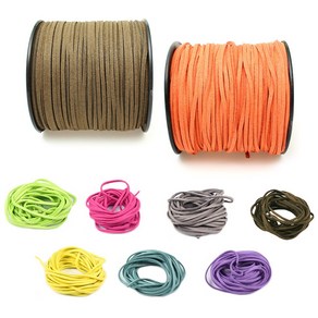 인조 스웨이드 세무 인조가죽 끈 팔찌 목걸이 재료 3mm, D2050. 블랙