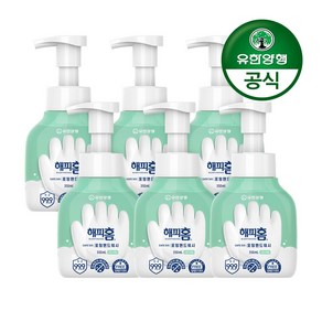 유한양행 SAFE365 용기형 핸드워시 그린샤워향, 6개, 350ml