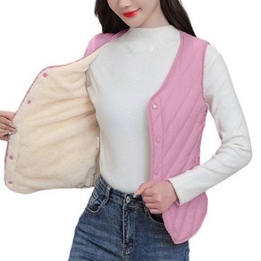 여성 가을겨울 조끼 경량 패딩 램스울 슬림핏 베스트 Women's Vest