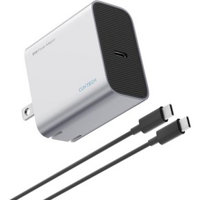 CUKTECH 65W USB C 충전기 PD 3.0PPS 고속 MacBook AiPo용 6ft 5A CC 충전 케이블이 있는 접이식 벽 노트북 태블릿 아이폰 151413 시, 1개