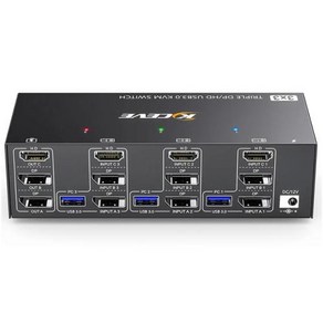 8K 울트라 HD KVM 스위치 3 모니터 HDMI + 2 디스플레이 포트 KVM 스위치 트리플 모니터 3 컴퓨터 공유 3 모니터 4 USB 3.0 장치, AU Plug, 1개