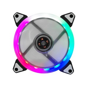 [유커머스] RGB LED 120mm 컴퓨터 쿨링팬 PC 케이스 튜닝 냉각 쿨러 [시스템쿨러/120mm], 5LED 120mm 쿨링팬 PC 시스템 5컬러 튜닝 쿨러 냉각팬, 1개