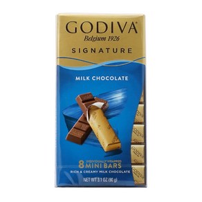 Godiva 고디바 시그니처 밀크 초콜릿 8 미니바 90 g 336322, 1개, 90g