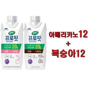 셀렉스 웨이프로틴 프로핏 아메리카노 12개 + 복숭아 12개, 24개, 330ml