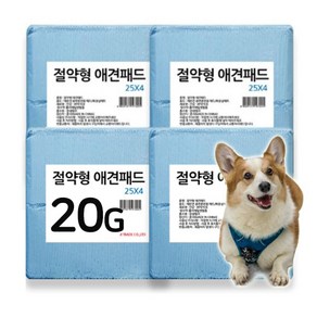 절약형 강아지패드 애견패드 400매 모음 15g/17g/20g/대형50g/대형70g 펫쿡패드, 20g 블루패드, 4개, 100개입