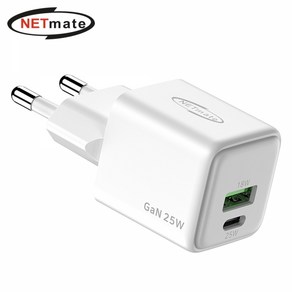 GaN PPS PD3.0 QC4.0 25W GaN 초고속 2포트 멀티 충전기 NM-GN025W, 1개, 본상품선택