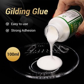 금박 시트용 수성 접착제 금박 접착제 실제 24k 금박 DIY 아트용 100ml, 1개
