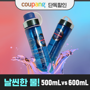 마이미 미라클바디 [블루블루 날씬한물 보틀 500ml o 600ml]미네랄워터[국산+특허] 알카리수 DIET물병 변비 이온수기 요가 헬스 DIET보틀 등산 스포츠물병, 블루투명 알카리이온수, 1개