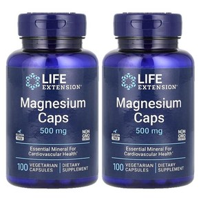 라이프익스텐션 마그네슘 산화 500mg 100정 2병 Magnesium Caps, 2개