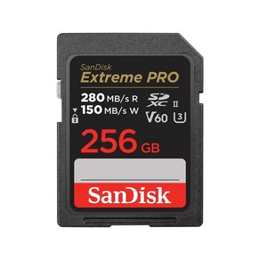 샌디스크 익스트림 프로 SD UHS-II 280MB/s V60 256GB, 1개