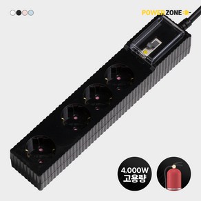 웨이브 자동소화 고용량 멀티탭 누전차단 4구 50cm 1.5m 3m 5m 7m 에어컨 전용 대용량멀티탭, 자동소화+과부하차단+누전차단 4구, 블랙 7m, 1개