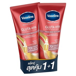 바세린 헬시 브라이트 GLUTA-HYA 세럼 로션 PRO AGE RESTORE, 2개, 300ml