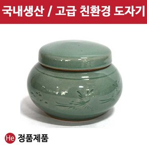 He 국산 도자기 단지 달청자 운학 500g 경옥고 꿀 소금 된장 고추장 항아리 선물단지, 1개