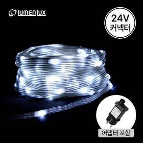 (어댑터 포함) LED 스트링 반디 전구 24V 투명줄 + 전용 어답타 200구 500구 /크리스마스 트리전구 꼬마전구 은하수 츄리 무뚜기 물방울 반딧불전구, 1개, 백색