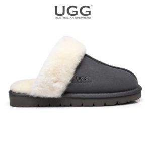 UGG 어그 호주어그 100% 천연양가죽 슬리퍼 에버어그 남녀공용 양털슬리퍼 그레이 3cm