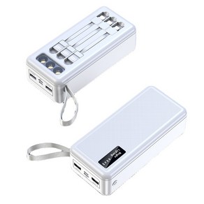 KDNC 고속충전 대용량 보조배터리 30000mAh PD 22.5W QC3.0 고속충전 보조배터리 잔량표시, 화이트