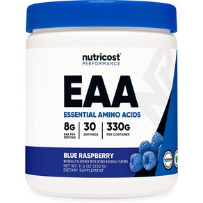 1+1 뉴트리코스트 파우더 Nuticost EAA Powde 30 Sevings 블루 라즈베리 맛, 330g, 2개