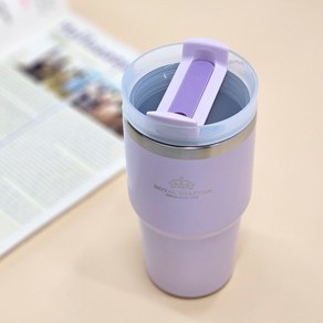 304스텐 부드러운촉감 텀블러600ml 빨대포함 보온병 커피텀블러, 1개, 600ml, 퍼플