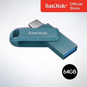 샌디스크코리아 공식인증정품 USB 메모리 Ultra Dual Go 울트라 듀얼 고 Type-C OTG USB 3.1 SDDDC3 64GB 나바지오블루