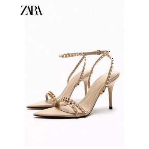 ZARA 자라 스터드 레더 힐 샌들