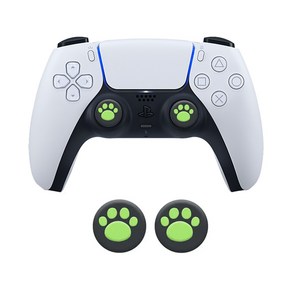 PS 4 5 듀얼 쇼크 센스 엑스박스 4세대 패드 컨트롤러 고양이 발바닥 스틱 커버 캡, 그린 2개입, 1개