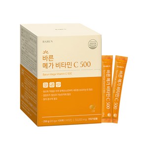 바른 메가 비타민C 영국산 분말 500mg (100포), 100개, 2.5g