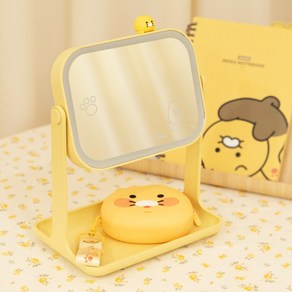 카카오프렌즈 빼꼼 춘식이 LED 거울 밝기조절 화장 탁상 거울