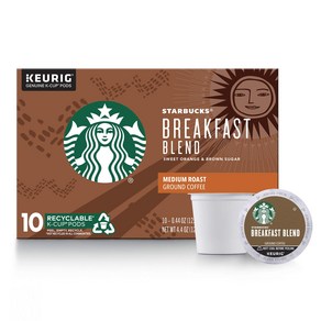 스타벅스 미디움 로스트 K컵 10개 Stabucks Beakfast Blend Medium Roast Single Cup Coffee fo Keuig Bewes