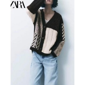 ZARA 자라 여성 케이블 니트 루즈 스웨터 가디건 9874104 330