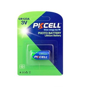 PKCELL 리튬 건전지 CR123A 3V 카드팩 1알