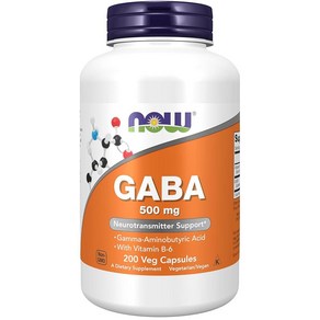 [해외직구] 나우푸드 GABA 500mg 캡슐 200정, 1개