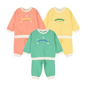 아가방 핀피크맨투맨상하 YELLOW ORANGE GREEN 01R153002