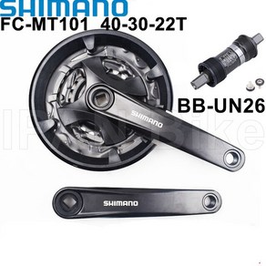 자전거크랭크 자전거부품 자전거크랭크세트 Shimano ALIVIO FC-MT101 크랭크 세트 2x9 3x9S FC MT101 체인, 07 40-30-22T With UN26, 1개