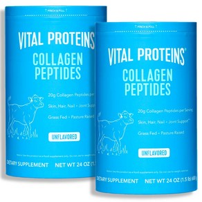 (총 2통) Vital Poteins 바이탈 프로틴 콜라겐 펩타이드 무향 unflavoed 680g /24oz X 2통, 2박스