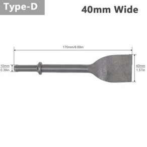 공압 치즐 에어 해머 육각 생크 녹 제거용 헤비 듀티 에어 임팩트 헤드 공압 공구 에어 치즐 1 개, Type-D, 4) TypeD, 1개