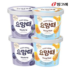 빙그레 요거트 아이스크림 요맘때 홈컵 블루베리2 허니아몬드2, 4개, 710ml