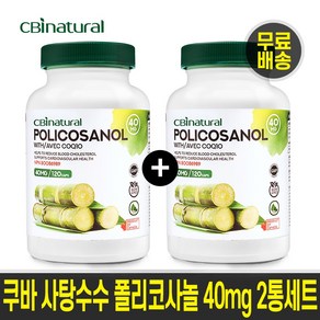 쿠바산 폴리코사놀 사탕수수 쿠바폴리코사놀 40mg 코큐텐 함유 120캡슐 X 2팩, 2개, 120정