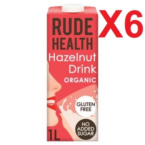 1L 6팩 루드헬스 오가닉 헤이즐넛 드링크 Rude Health Oganic Hazelnut Dink, 6개