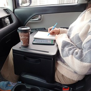 지티오비 접이식 차량용 테이블 차량용노트북거치대 차량용식탁, 딥블랙, 1개