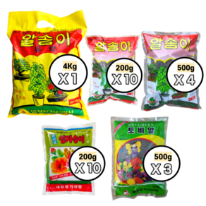 알송이 유박 4Kg 200g 500g 입자송이 200g 토비알 500g 분재 고형 비료 퇴비 식물영양제 웃거름