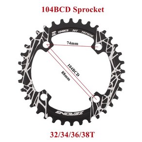 ZEROING XTR XT 자전거 크랭크 체인 휠 MTB 자전거 Cankset 104BCD 32-38T 스프로킷 및 하단 브래킷 Shimano 용 크라운 크랭크 부품, 170mm, 32T, Disc Blak, 1개