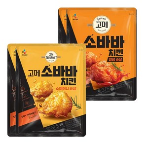 CJ 고메 소바바치킨 소이허니순살 375g X 2봉 + 양념순살 375g X 2봉, 1세트, 1.5kg