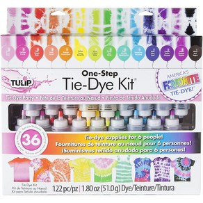 Tulip One-Step Tie-Dye Kit Paty Supplies １8 Bottles Tie Dye Rainbow 1 Count (Pack of 1), 1개