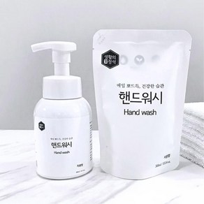 위생 버블 누르는 핸드워시 펌프 손세정제 손비누 손세척 거품비누, 300ml, 1개