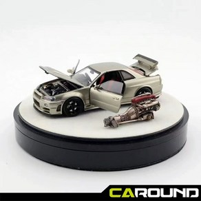 PGM x One Model 1:64 닛산 스카이라인 GT-R (R34) Z-Tune - 제이드 그린 (풀오픈 다이캐스트)